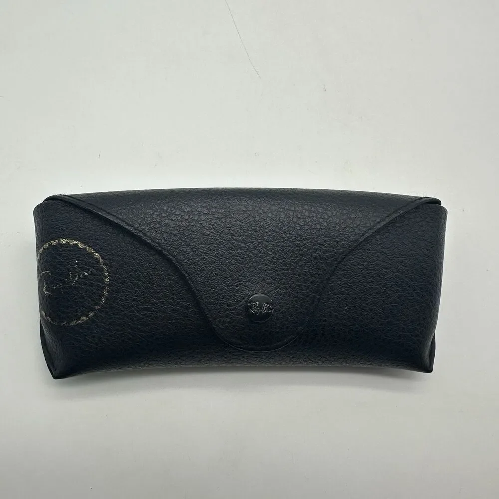 Lot of 4 Ray-Ban Sunglasses Cases Black Textured Leather Replacement Snap